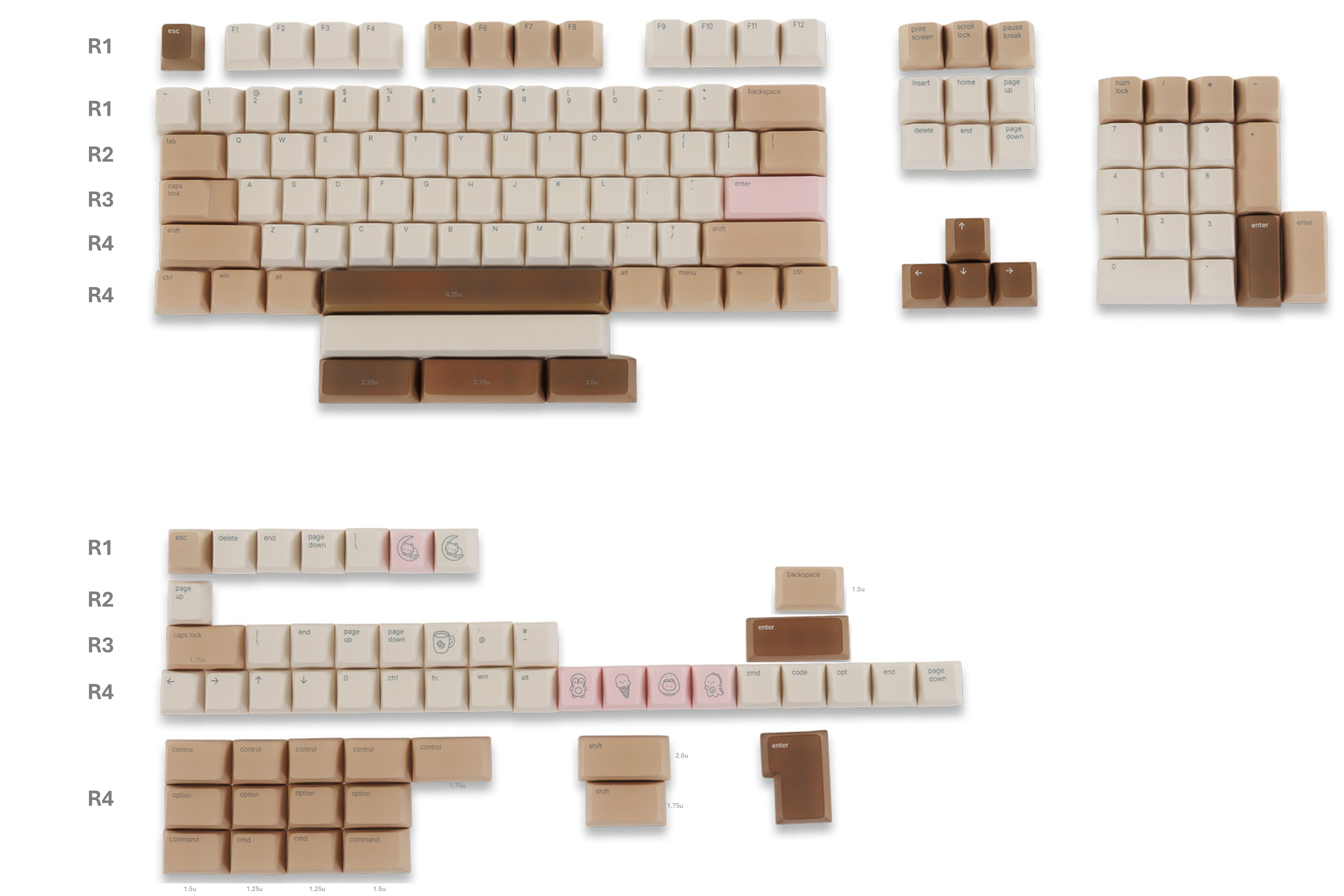 Coffee & Cream Keycap Set